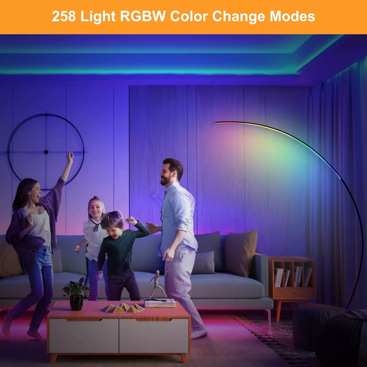 LumaDecor ™ Modern LED Floor Lamps Lights Dimmable Remote RGB