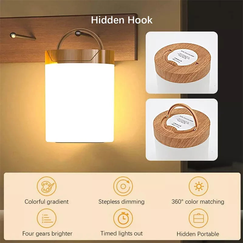 LumaDecor ™ LED Night Light,Portable Touch Control Table Lamp,USB Rechargeable RGB Changing