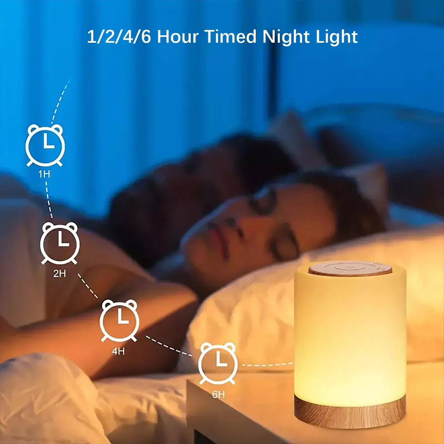 LumaDecor ™ LED Night Light,Portable Touch Control Table Lamp,USB Rechargeable RGB Changing