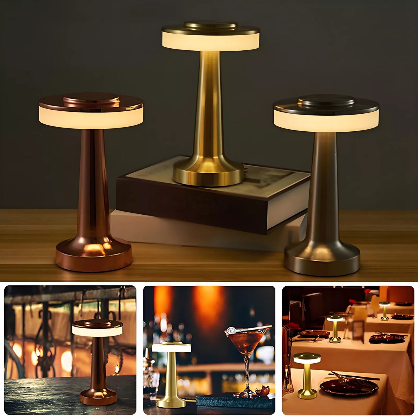 LumaDecor ™ Table Lamp LED Touch Sensor Desktop Night Light Wireless