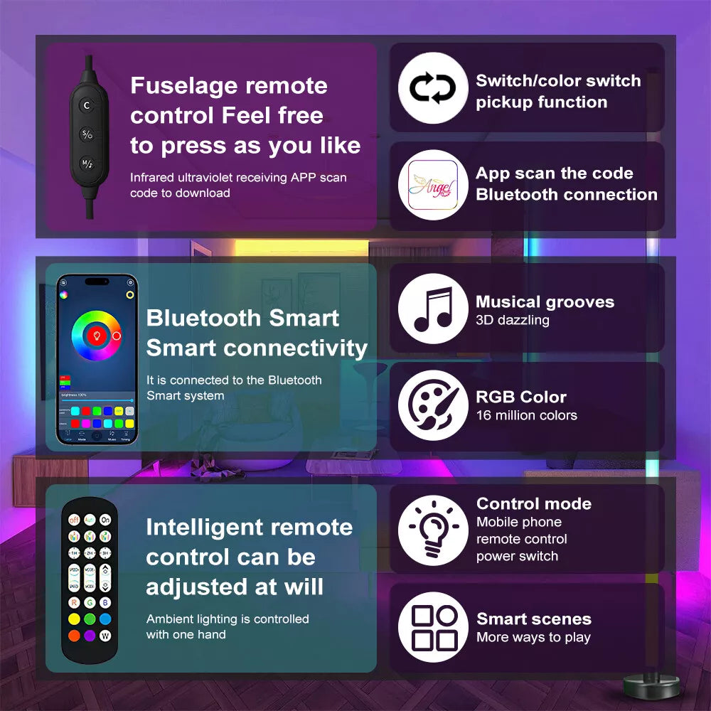 LumaDecor ™ Led Floor Lamp RGB. Floor Light Standing Lamps for Decoration