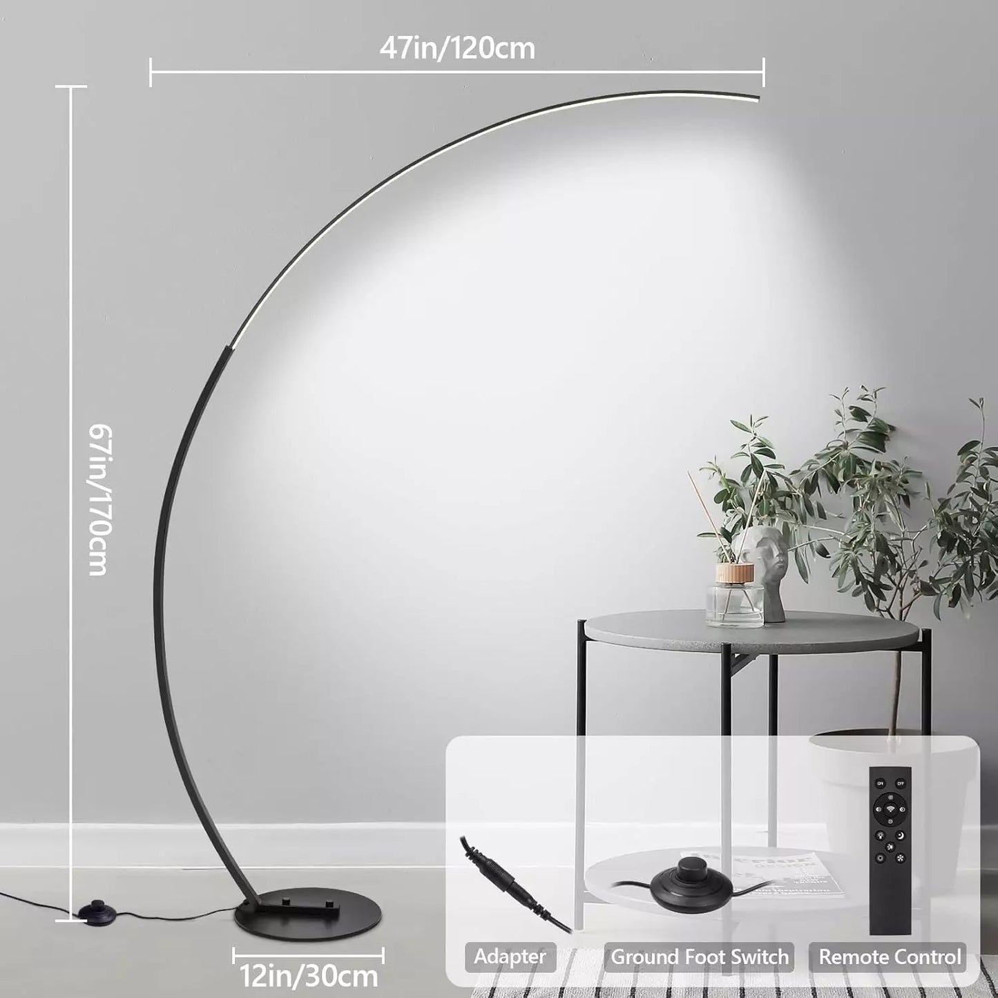 LumaDecor ™ Modern LED Floor Lamps Lights Dimmable Remote RGB