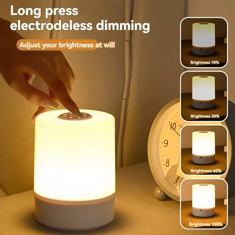 LumaDecor ™ LED Night Light,Portable Touch Control Table Lamp,USB Rechargeable RGB Changing